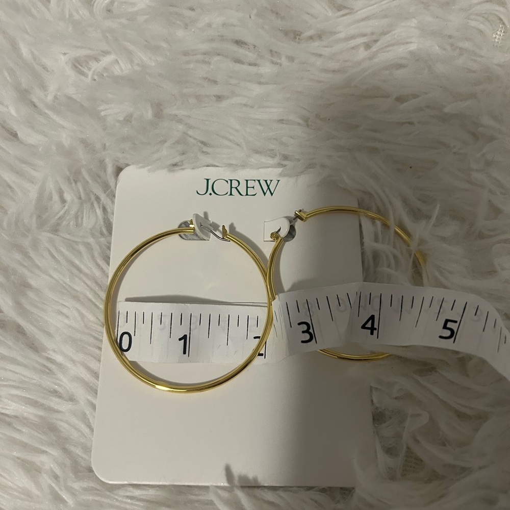 J. Crew Classic Gold Hoop Earrings - Picture 3 of 3